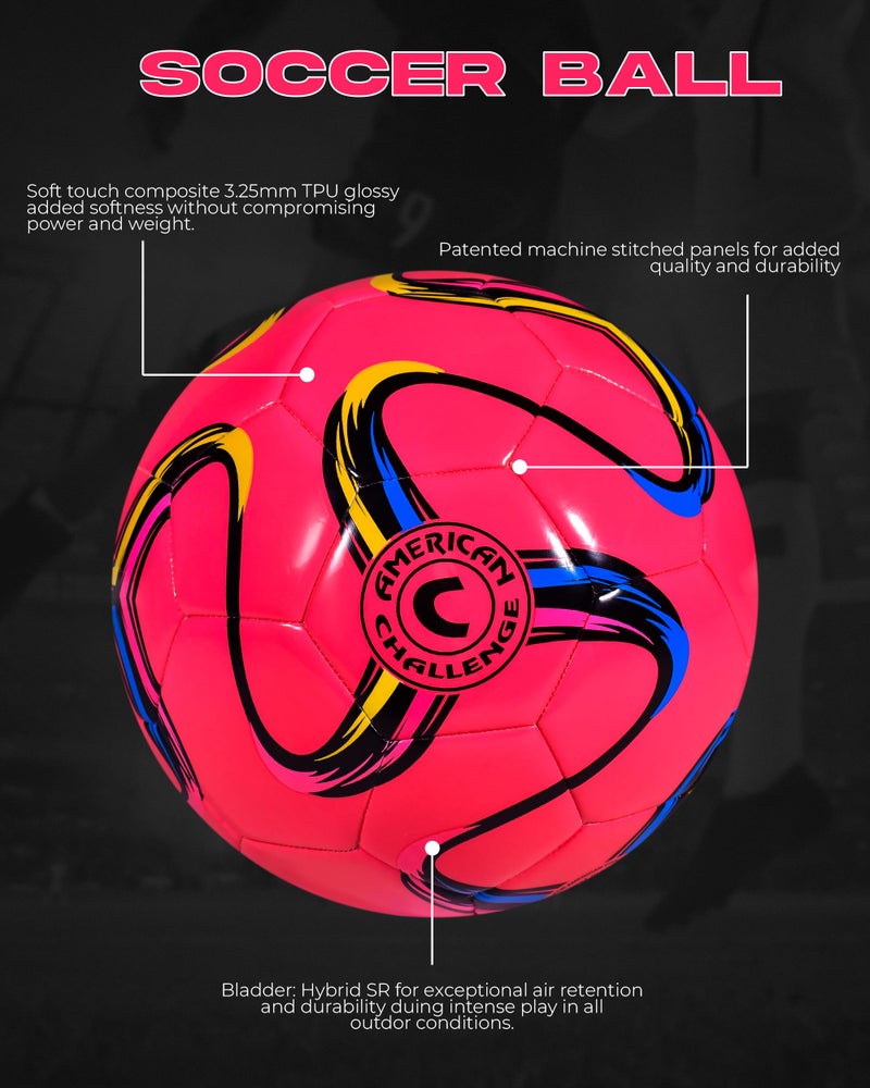 American Challenge Brasilia Soccer Ball â€“ Sizes 5, 4, 3 & 2 â€“ Youth & Adult Training Soccer Ball for Practice, Games & Grass Fields - Image 3